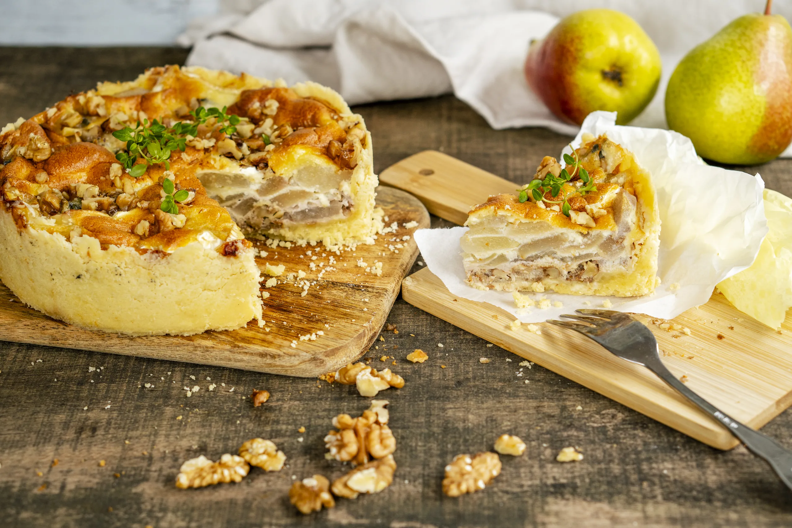 Birnen-Tarte mit Weichkäse