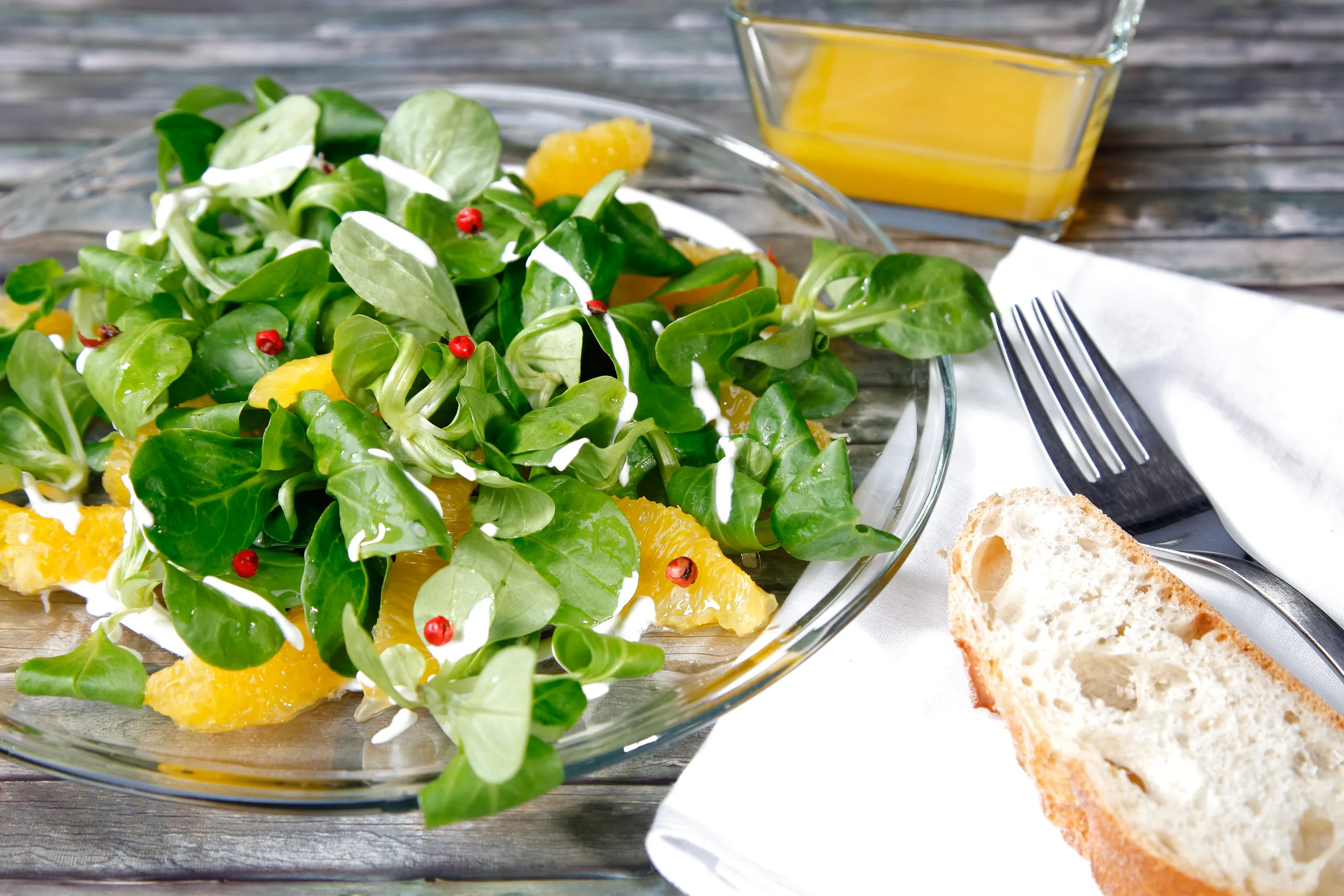 Feldsalat mit Orangen